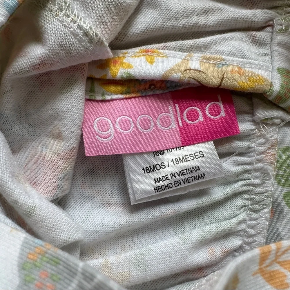 NWOT Goodlad Baby Girl Romper, Tropical Animals, 18 Months